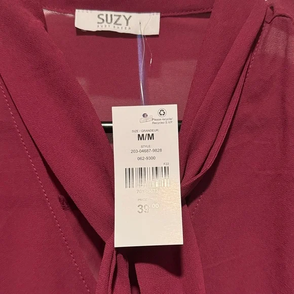 Suzy Shier - Women's Elegant dark fuscia Blouse - US M - Picture 2 of 9
